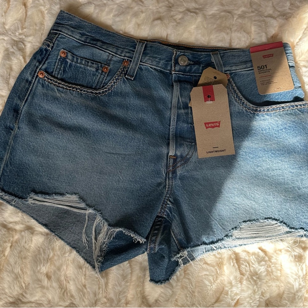 Levi's Light Blue Jean Shorts